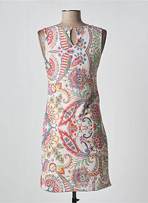 Rochie midi imprimeu fantezie fără mâneci bej DESIGUAL femeie