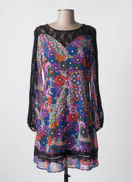 Rochie midi croială fluidă mâneci lungi negru DESIGUAL femeie