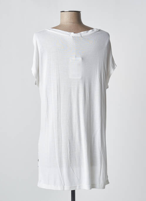 Tunică mâneci scurte alb DESIGUAL femeie