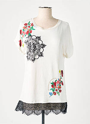 Tunică mâneci scurte bej DESIGUAL femeie