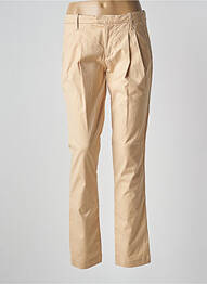 Pantalon drept închidere cu fermoar sub clapetă cu cârlig bej FREESOUL femeie