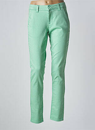 Pantalon chino țesătură poplin mărime normală verde CREAM femeie