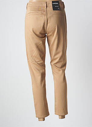 Pantalon 7/8 închidere cu fermoar sub clapetă cu nasturi bej KAPORAL femeie
