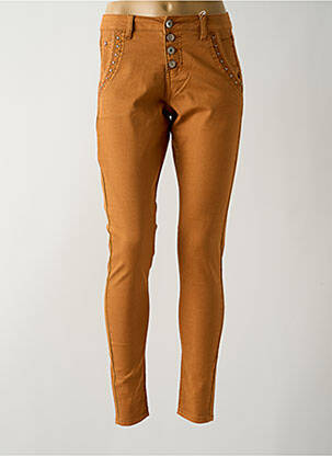 Pantalon slim talie joasă talie joasă maro CREAM femeie