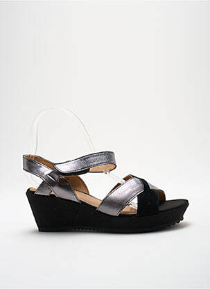 Sandale/pantofi decupați toc platformă toc de 4 la 6 cm negru KARSTON femeie
