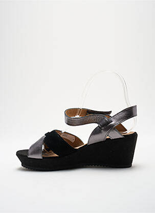 Sandale/pantofi decupați toc platformă toc de 4 la 6 cm negru KARSTON femeie