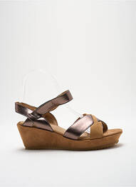 Sandale/pantofi decupați toc platformă toc de 4 la 6 cm bej KARSTON femme