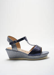 Sandale/pantofi decupați toc platformă toc de 4 la 6 cm albastru MADISON femme