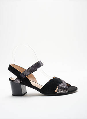 Sandale/pantofi decupați vârf deschis toc de 4 la 6 cm negru SWEET femeie
