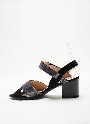Sandale/pantofi decupați vârf deschis toc de 4 la 6 cm negru SWEET femeie