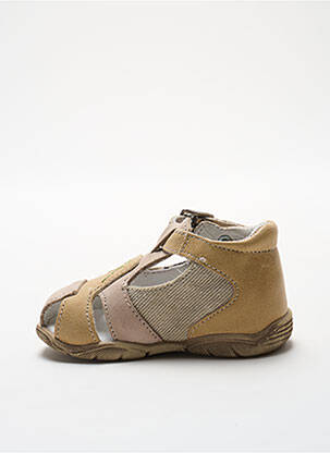 Sandale/pantofi decupați material neted vârf deschis bej GBB băiat