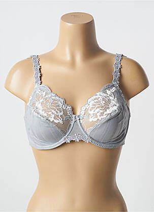 Sutien efect material satinat sutien cupe întregi cu decolteu înalt gri SIMONE PERELE femeie