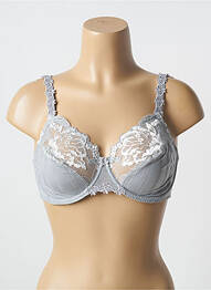 Sutien efect material satinat sutien cupe întregi cu decolteu înalt gri SIMONE PERELE femme