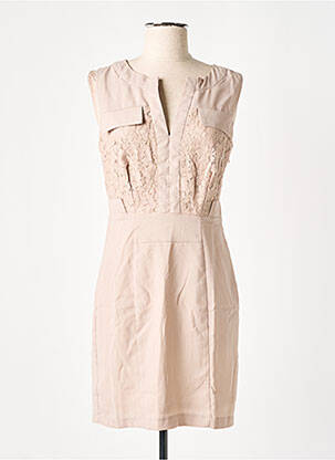 Rochie scurtă fără mâneci fără mâneci bej LUCY PARIS femeie