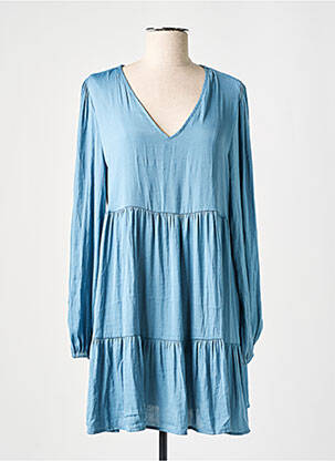 Rochie scurtă mâneci lungi mâneci lungi albastru CAMAIEU femeie