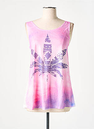 Tricou imprimeu fantezie bretele subțiri violet JULIE femeie