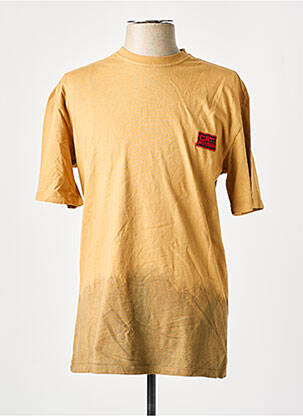 Tricou broderie mâneci scurte maro CATERPILLAR bărbat