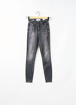Blugi skinny efect uzat decolorat talie înaltă gri GUESS femeie
