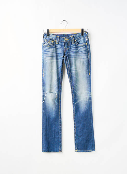 Blugi cu croială dreaptă albastru TRUE RELIGION femeie