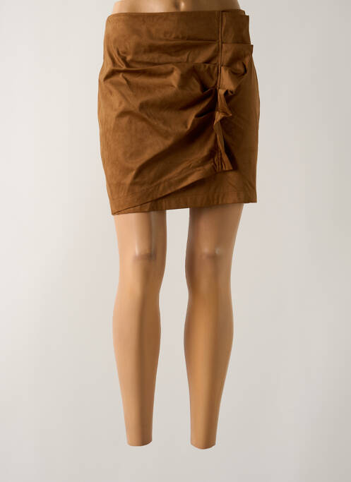 Fustă scurtă maro CAMAIEU femeie