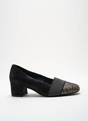 Pantofi cu toc nubuc toc de 4 la 6 cm negru ARTIKA SOFT femeie