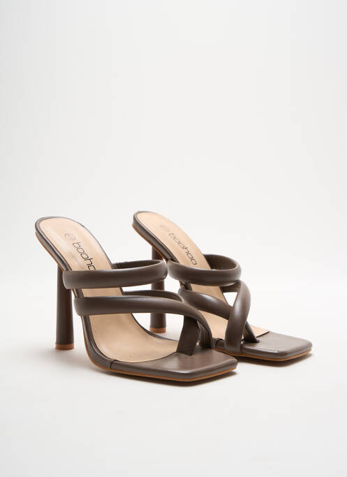 Șlapi maro BOOHOO femeie