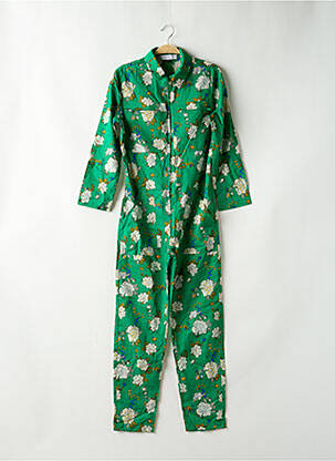 Salopetă-pantalon guler de bluză mâneci lungi verde GALERIES LAFAYETTE femeie