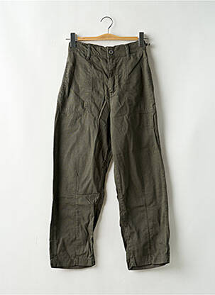 Pantalon drept talie cu cleme talie înaltă verde ZARA femeie