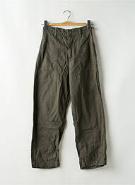 Pantalon drept talie cu cleme talie înaltă verde ZARA femme