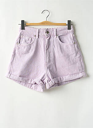 Șort țesătură denim talie înaltă violet ZARA femeie