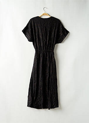 Rochie lungă mâneci scurte mâneci scurte negru MONOPRIX femeie