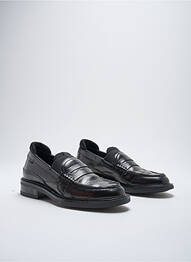 Mocasini țesătură satinată toc plat până la 3 cm negru BRONX femme