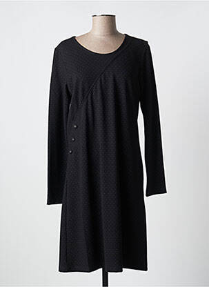 Rochie midi imprimeu fantezie mâneci lungi negru THALASSA femeie