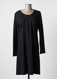 Rochie midi imprimeu fantezie mâneci lungi negru THALASSA femme