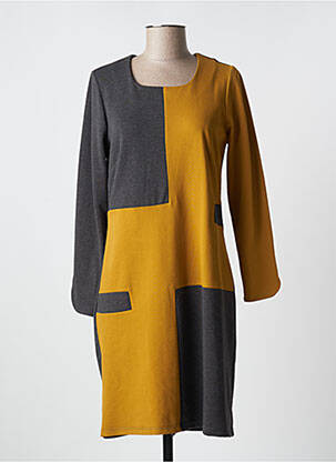 Rochie midi gri FRANCE RIVOIRE femeie