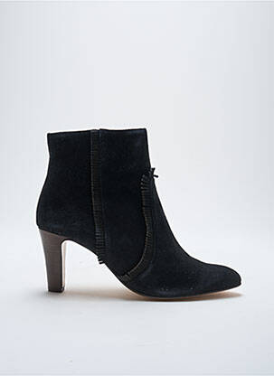 Botine/ghete nubuc toc de 7 la 9 cm negru TILA MARCH femeie