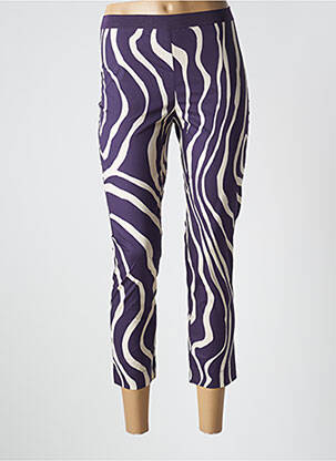 Pantalon 7/8 țesătură poplin mărime normală violet LIVIANA CONTI femeie
