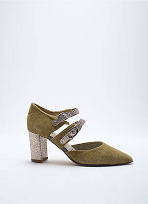 Pantofi cu toc nubuc toc de 4 la 6 cm verde J.METAYER femeie