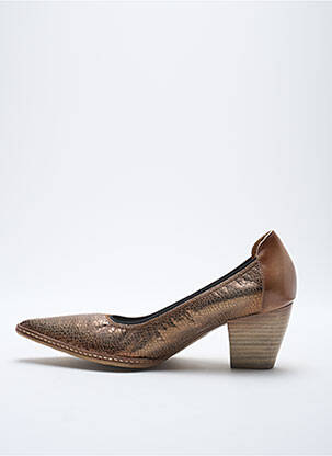 Pantofi cu toc cubanez toc de 4 la 6 cm maro FRANCE MODE femeie