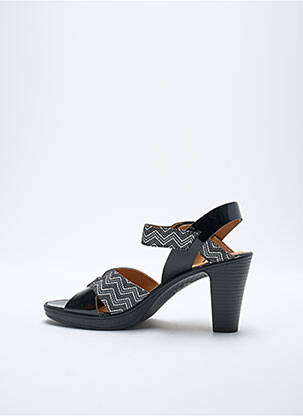 Sandale/pantofi decupați material neted toc de 7 la 9 cm negru KARSTON femeie