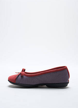 Papuci/pantofi de casă țesătură catifea vârf rotund violet EXQUISE fată
