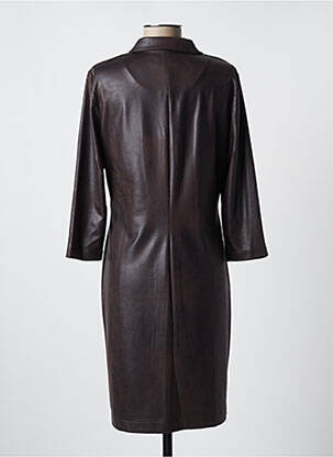 Rochie midi mâneci 3/4 mâneci 3/4 maro EVA KAYAN femeie