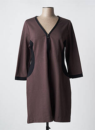 Rochie midi mâneci lungi mâneci lungi maro MALOKA femeie