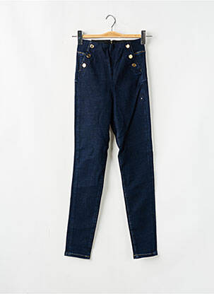 Blugi skinny țesătură brută talie înaltă albastru GUESS femeie