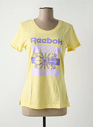 Tricou serigrafie mâneci scurte galben REEBOK femeie