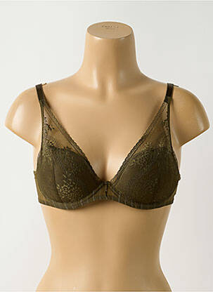 Sutien efect material satinat top sutien modelat verde CHANTELLE femeie