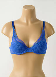 Sutien efect material satinat top sutien modelat albastru PASSIONATA femme