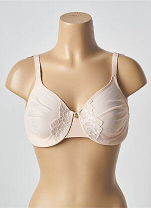 Sutien efect material satinat sutien cupe întregi cu decolteu înalt roz CHANTELLE femeie