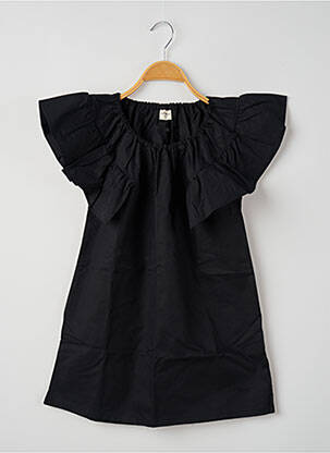 Rochie midi mâneci scurte mâneci scurte negru RORA fată