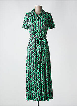 Rochie lungă mâneci scurte mâneci scurte verde BY SWAN femeie